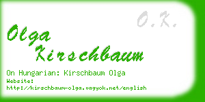 olga kirschbaum business card